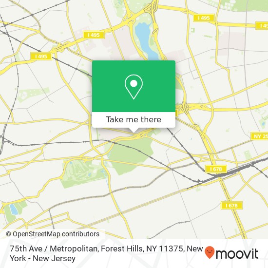 Mapa de 75th Ave / Metropolitan, Forest Hills, NY 11375