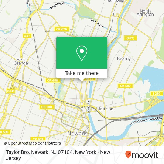 Mapa de Taylor Bro, Newark, NJ 07104