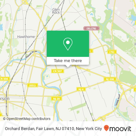 Mapa de Orchard Berdan, Fair Lawn, NJ 07410