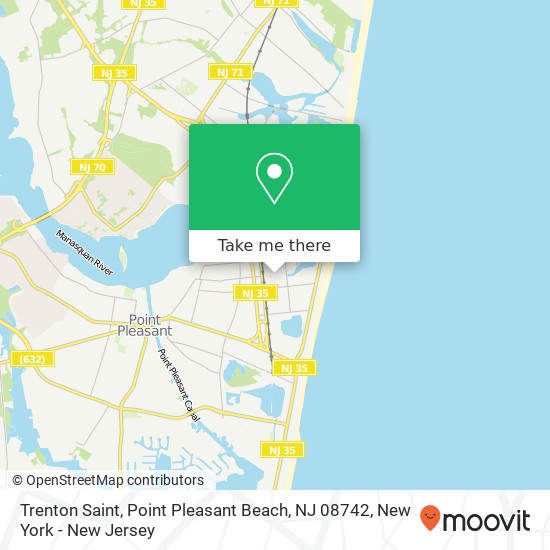 Mapa de Trenton Saint, Point Pleasant Beach, NJ 08742