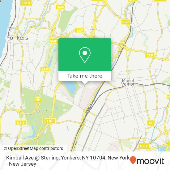 Mapa de Kimball Ave @ Sterling, Yonkers, NY 10704