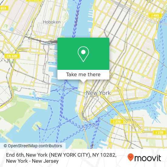 End 6th, New York (NEW YORK CITY), NY 10282 map