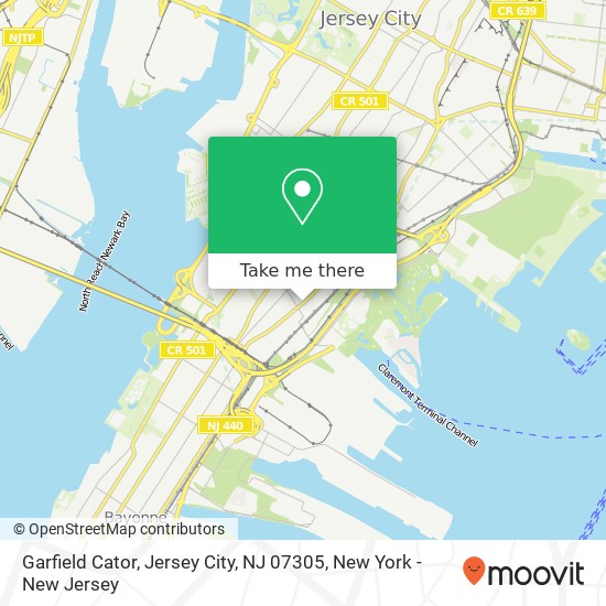 Mapa de Garfield Cator, Jersey City, NJ 07305
