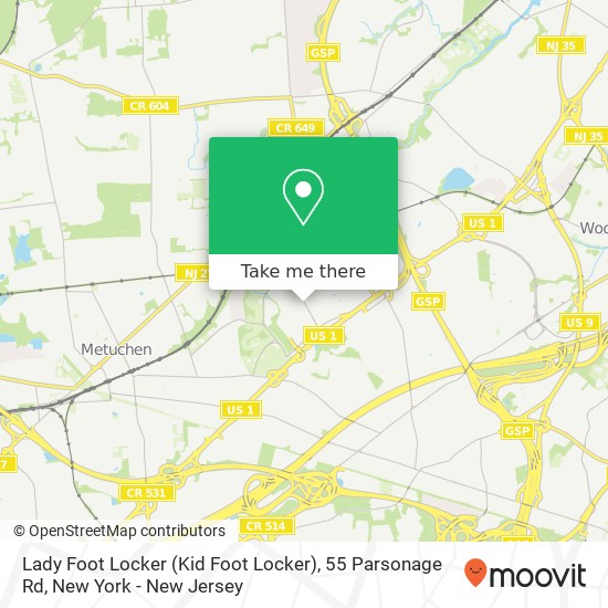 Mapa de Lady Foot Locker (Kid Foot Locker), 55 Parsonage Rd
