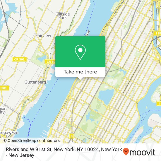 Rivers and W 91st St, New York, NY 10024 map