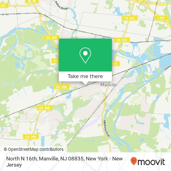 Mapa de North N 16th, Manville, NJ 08835