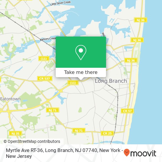 Mapa de Myrtle Ave RT-36, Long Branch, NJ 07740