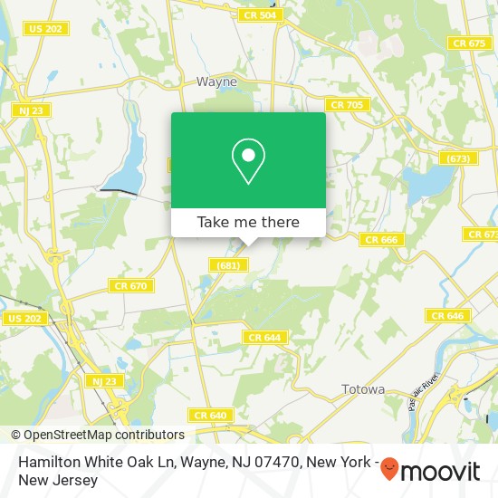 Mapa de Hamilton White Oak Ln, Wayne, NJ 07470