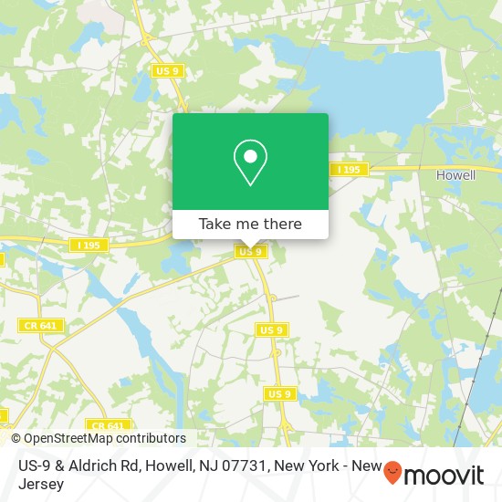 Mapa de US-9 & Aldrich Rd, Howell, NJ 07731