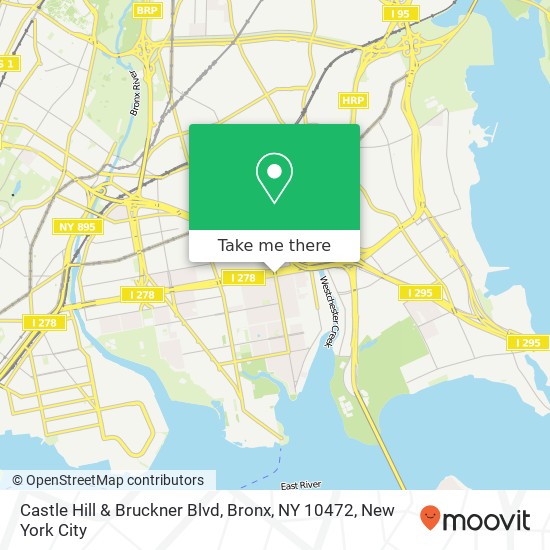 Mapa de Castle Hill & Bruckner Blvd, Bronx, NY 10472