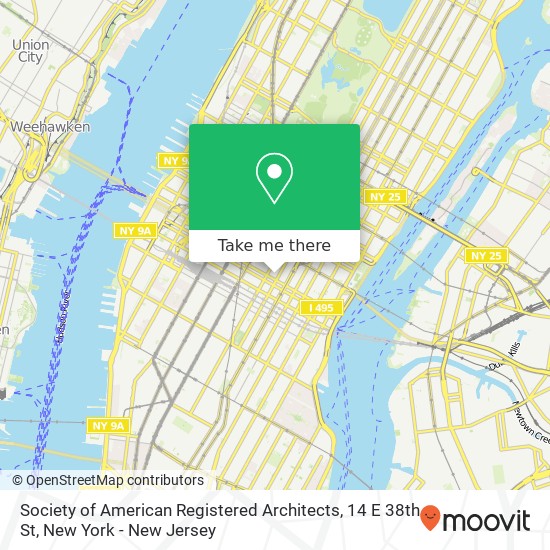 Mapa de Society of American Registered Architects, 14 E 38th St