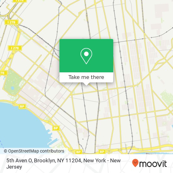 Mapa de 5th Aven O, Brooklyn, NY 11204