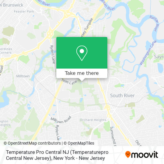 Mapa de Temperature Pro Central NJ (Temperaturepro Central New Jersey)