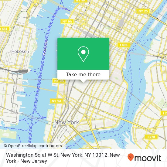 Mapa de Washington Sq at W St, New York, NY 10012
