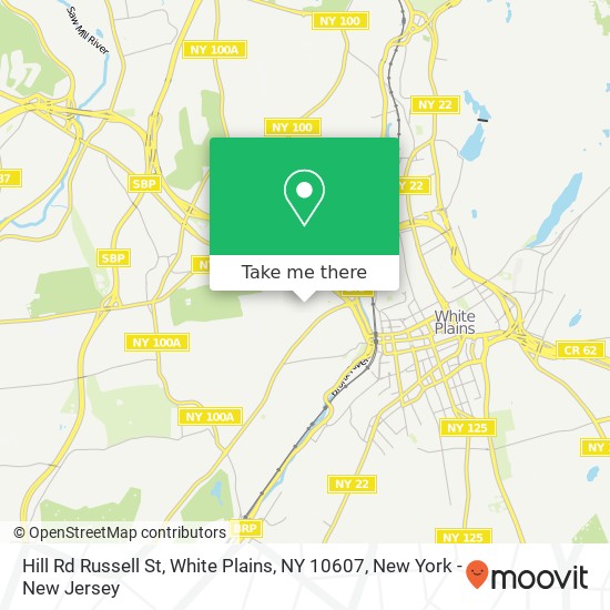 Mapa de Hill Rd Russell St, White Plains, NY 10607