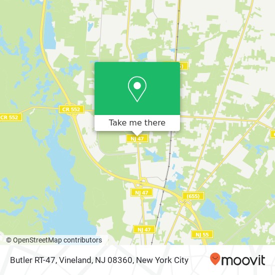 Butler RT-47, Vineland, NJ 08360 map