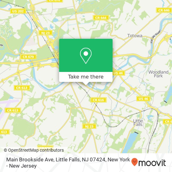 Mapa de Main Brookside Ave, Little Falls, NJ 07424