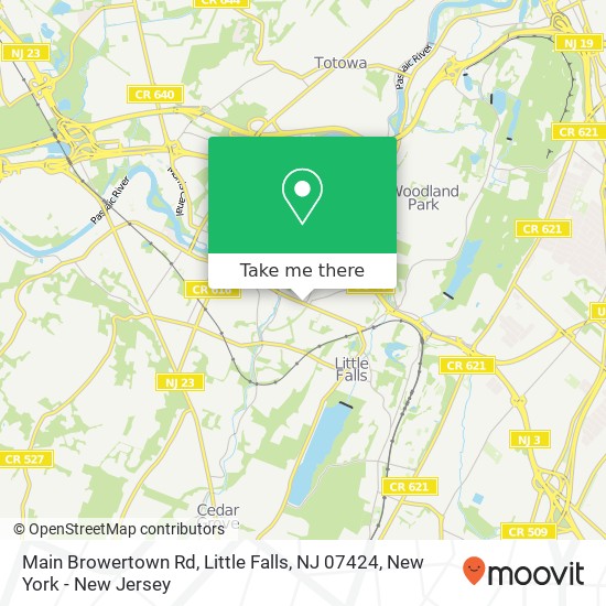 Mapa de Main Browertown Rd, Little Falls, NJ 07424