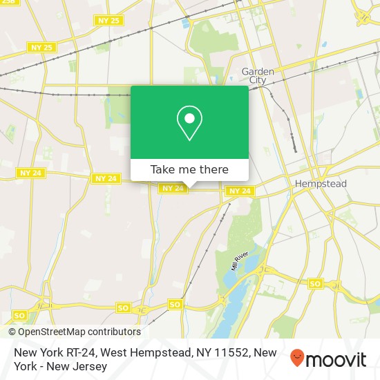 Mapa de New York RT-24, West Hempstead, NY 11552