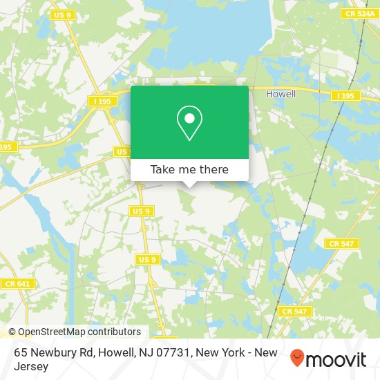 Mapa de 65 Newbury Rd, Howell, NJ 07731