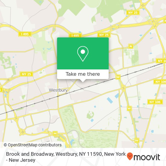 Brook and Broadway, Westbury, NY 11590 map