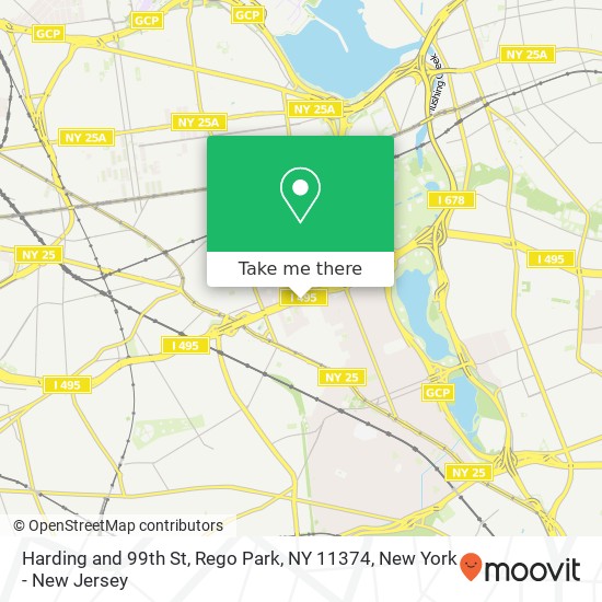 Harding and 99th St, Rego Park, NY 11374 map