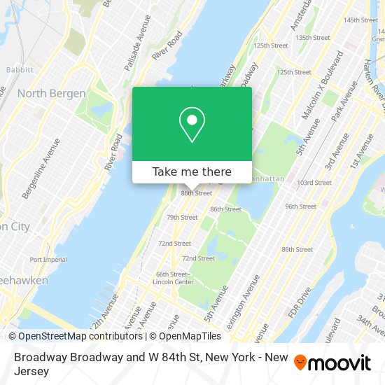 Mapa de Broadway Broadway and W 84th St
