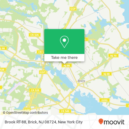 Mapa de Brook RT-88, Brick, NJ 08724