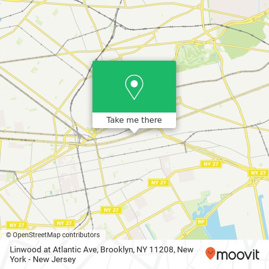 Mapa de Linwood at Atlantic Ave, Brooklyn, NY 11208