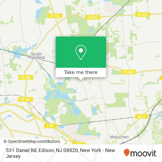 531 Daniel Rd, Edison, NJ 08820 map