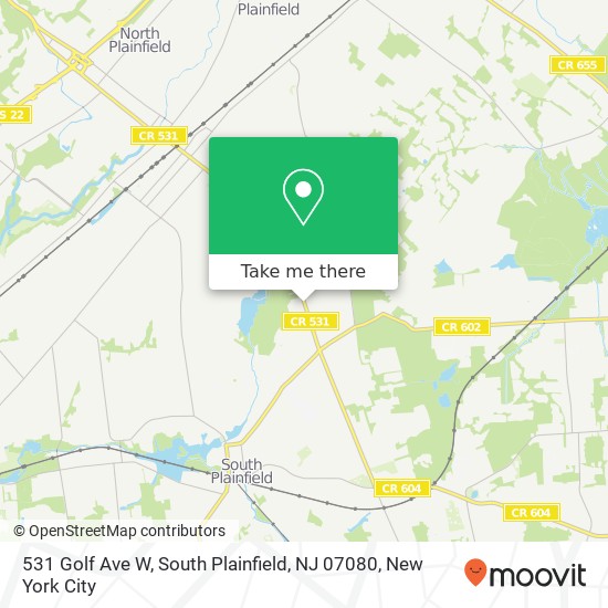 531 Golf Ave W, South Plainfield, NJ 07080 map