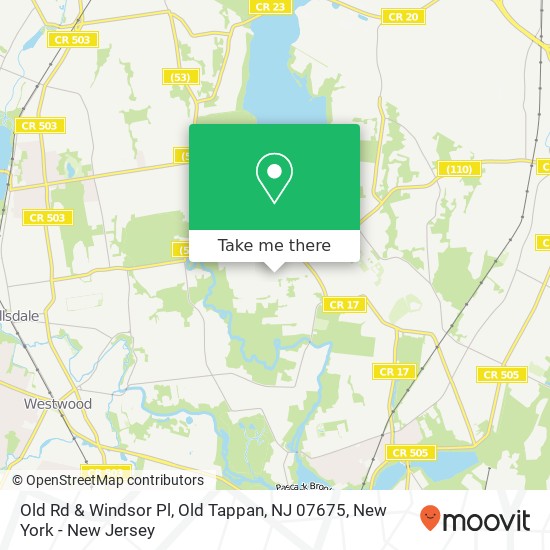 Mapa de Old Rd & Windsor Pl, Old Tappan, NJ 07675