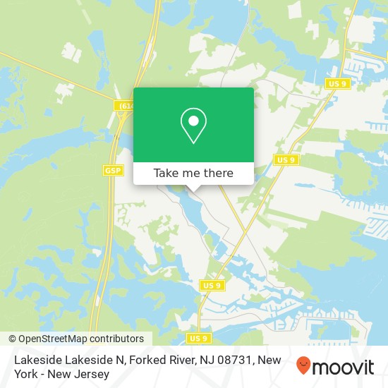 Mapa de Lakeside Lakeside N, Forked River, NJ 08731
