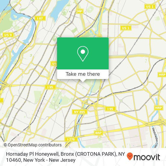 Mapa de Hornaday Pl Honeywell, Bronx (CROTONA PARK), NY 10460