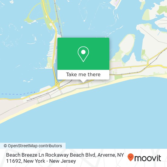 Mapa de Beach Breeze Ln Rockaway Beach Blvd, Arverne, NY 11692