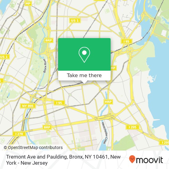 Mapa de Tremont Ave and Paulding, Bronx, NY 10461