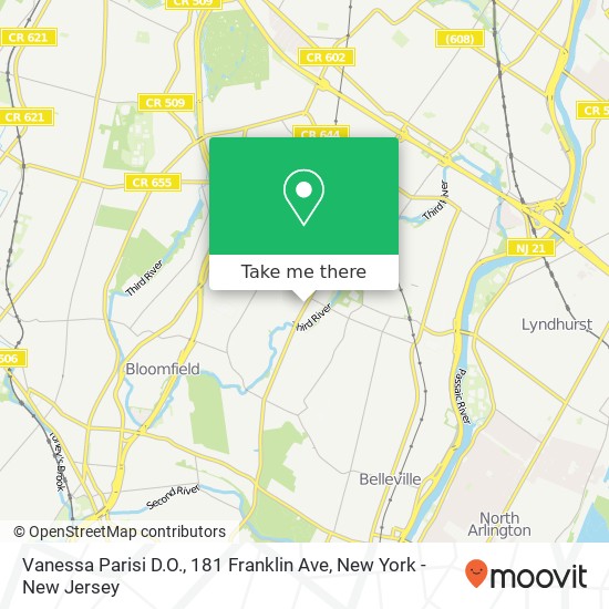 Mapa de Vanessa Parisi D.O., 181 Franklin Ave