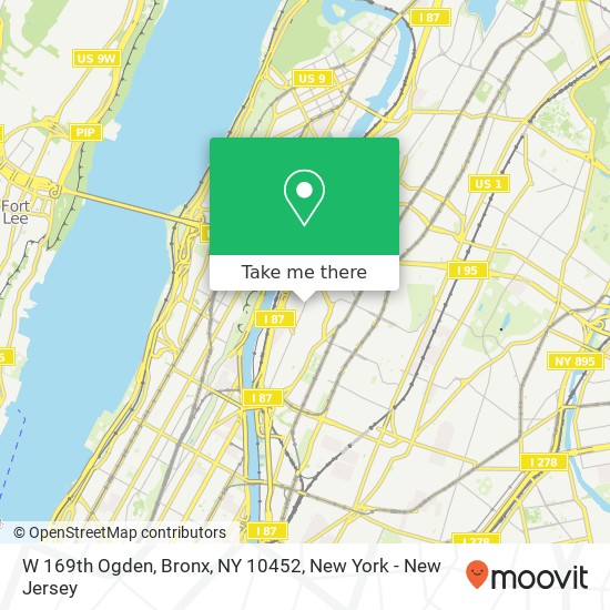 Mapa de W 169th Ogden, Bronx, NY 10452