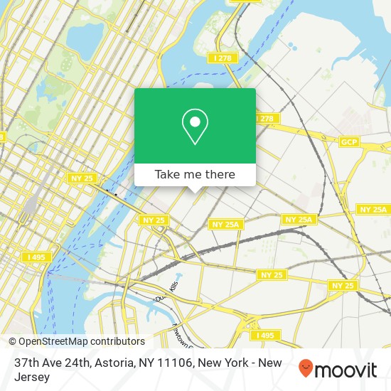 37th Ave 24th, Astoria, NY 11106 map