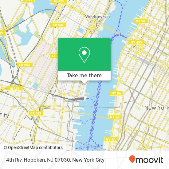 Mapa de 4th Riv, Hoboken, NJ 07030