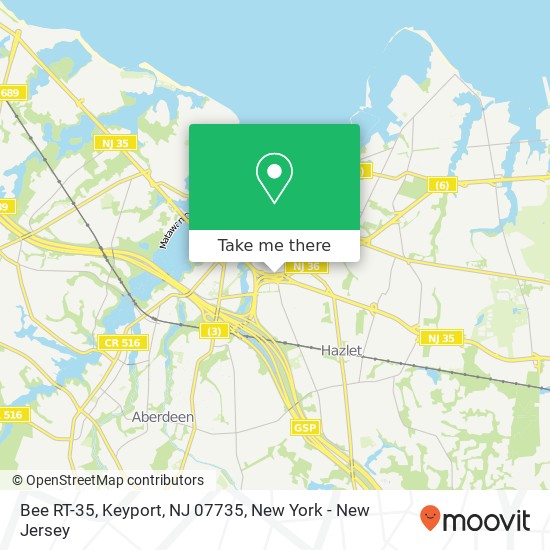 Mapa de Bee RT-35, Keyport, NJ 07735