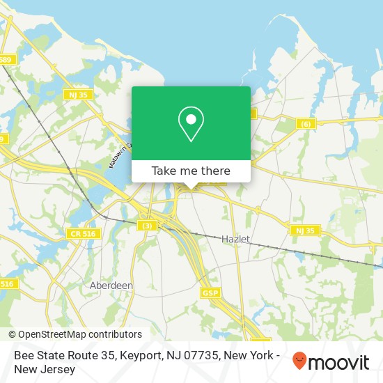 Mapa de Bee State Route 35, Keyport, NJ 07735