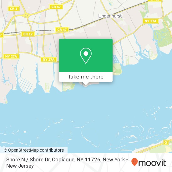 Shore N / Shore Dr, Copiague, NY 11726 map