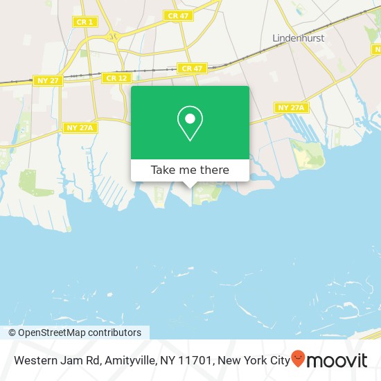 Mapa de Western Jam Rd, Amityville, NY 11701