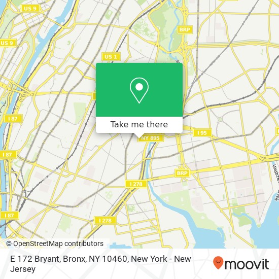 Mapa de E 172 Bryant, Bronx, NY 10460