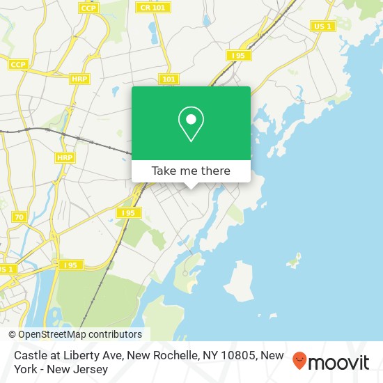 Mapa de Castle at Liberty Ave, New Rochelle, NY 10805