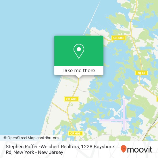 Mapa de Stephen Ruffer -Weichert Realtors, 1228 Bayshore Rd