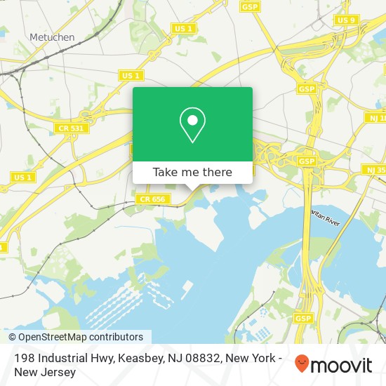 Mapa de 198 Industrial Hwy, Keasbey, NJ 08832