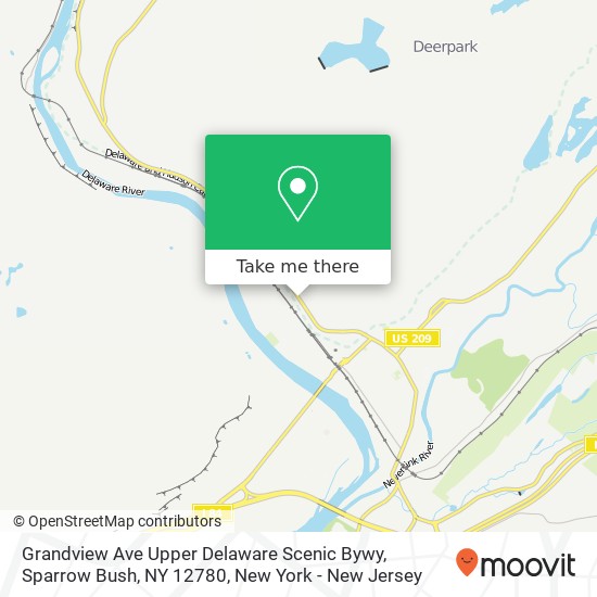 Mapa de Grandview Ave Upper Delaware Scenic Bywy, Sparrow Bush, NY 12780
