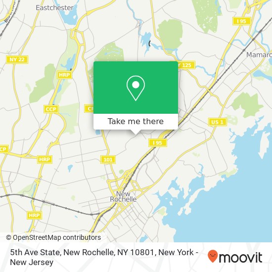 5th Ave State, New Rochelle, NY 10801 map